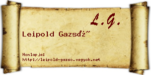 Leipold Gazsó névjegykártya